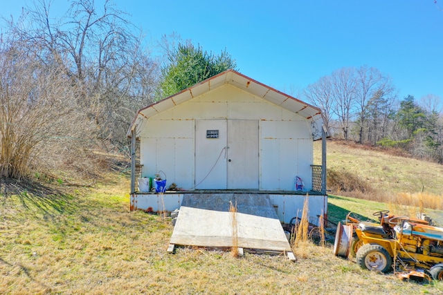 view of shed