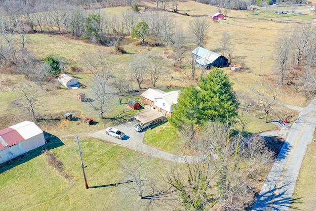 aerial view with a rural view