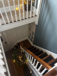 stairs with baseboards