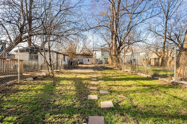 view of yard featuring fence