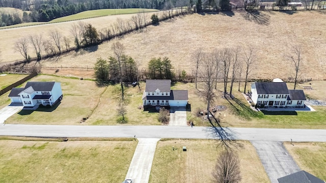 aerial view with a rural view