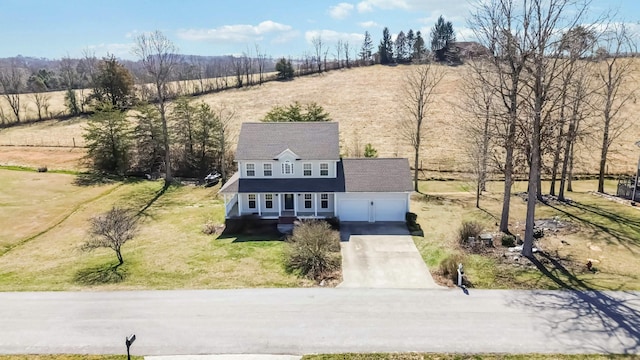 bird's eye view with a rural view