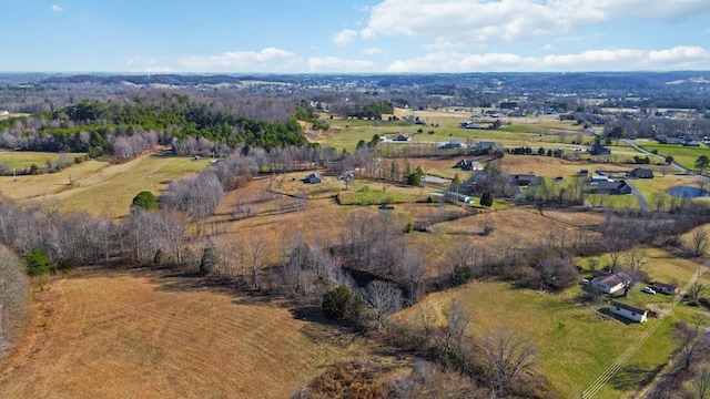 bird's eye view featuring a rural view