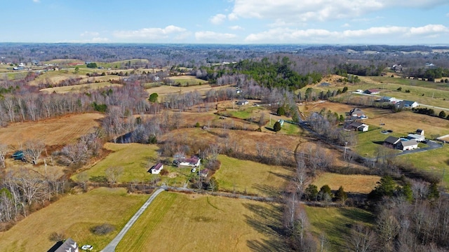 drone / aerial view with a rural view