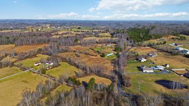 drone / aerial view featuring a rural view