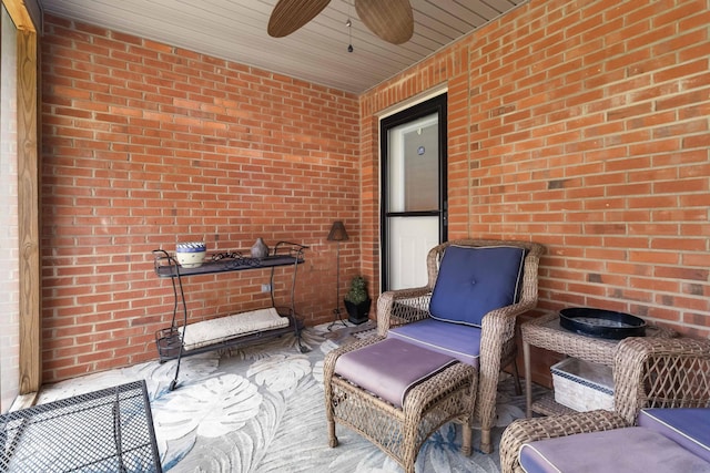 view of patio / terrace featuring a ceiling fan