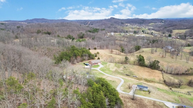 aerial view with a rural view and a mountain view