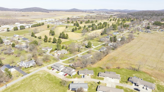 bird's eye view with a mountain view