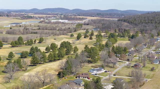 drone / aerial view with a mountain view