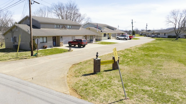 view of road with a residential view