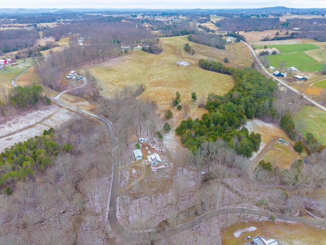 bird's eye view featuring a rural view