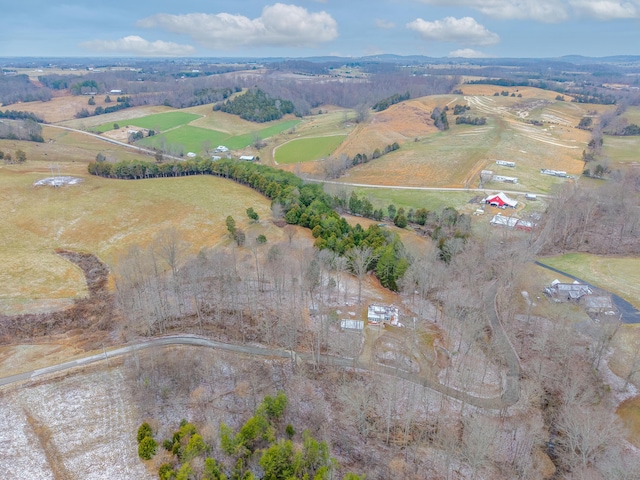 bird's eye view featuring a rural view