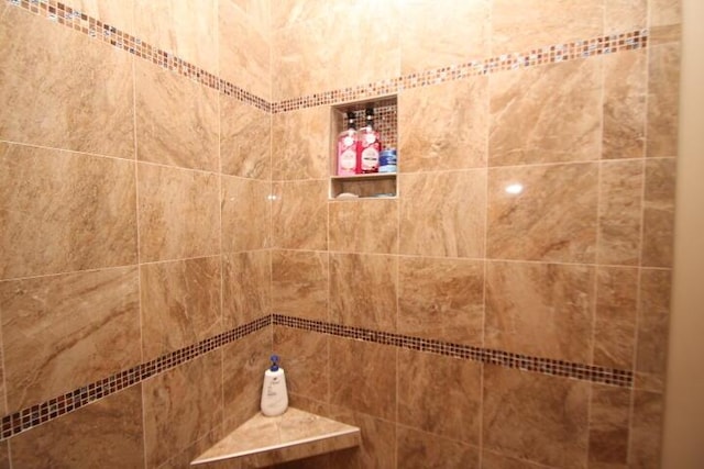 interior details with tiled shower