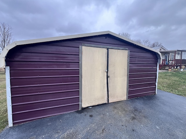 view of shed