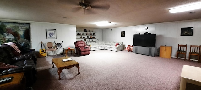 carpeted living room featuring visible vents