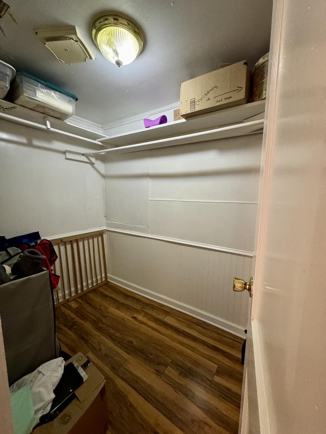 spacious closet featuring wood finished floors