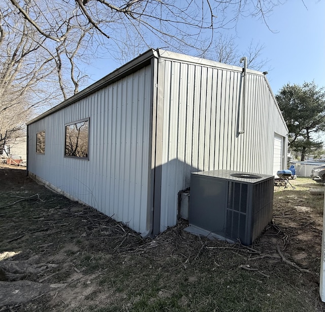 view of property exterior featuring central air condition unit