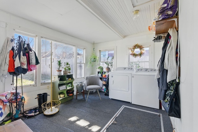 laundry area featuring laundry area and washing machine and clothes dryer