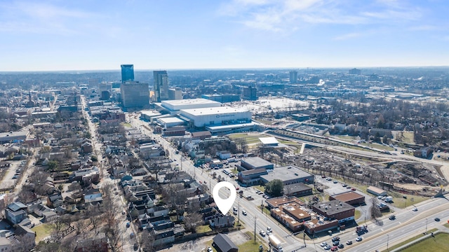 birds eye view of property featuring a city view