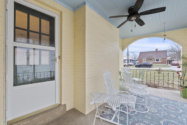 view of patio / terrace with ceiling fan