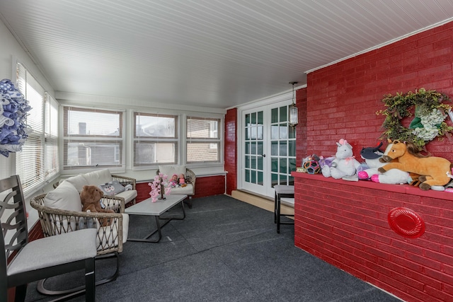 sunroom / solarium with french doors