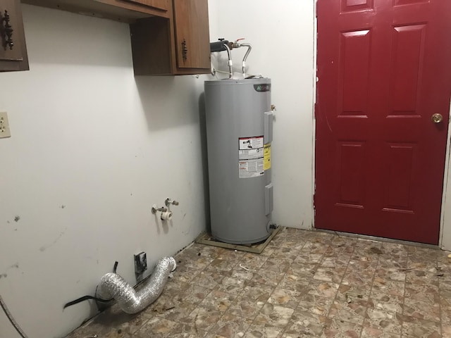 utility room with electric water heater