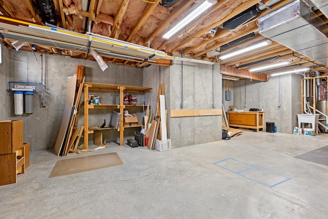 view of unfinished basement