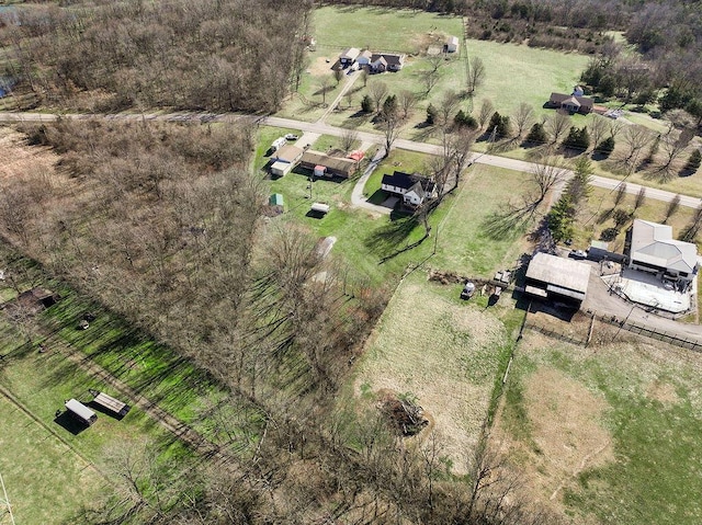 aerial view with a rural view