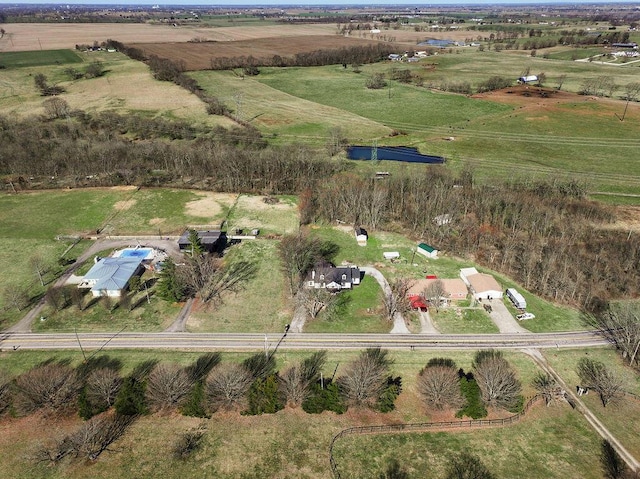 drone / aerial view featuring a rural view