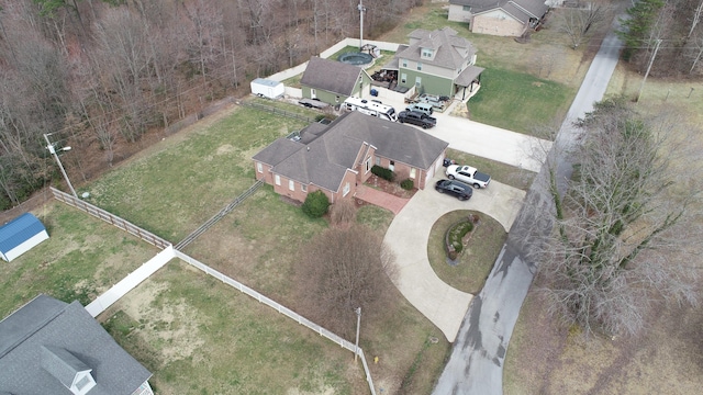 bird's eye view with a residential view