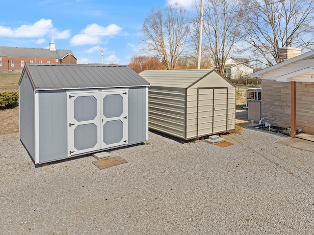 view of shed