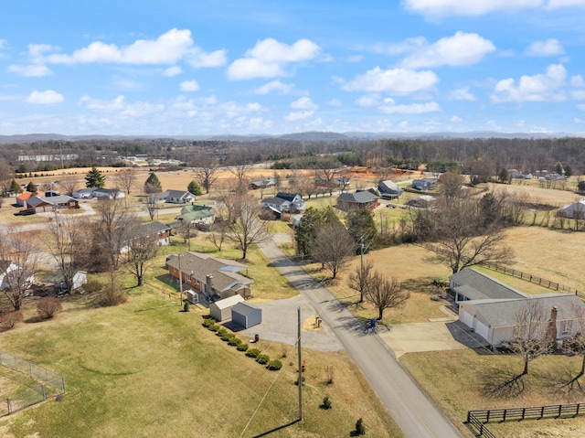 aerial view with a rural view