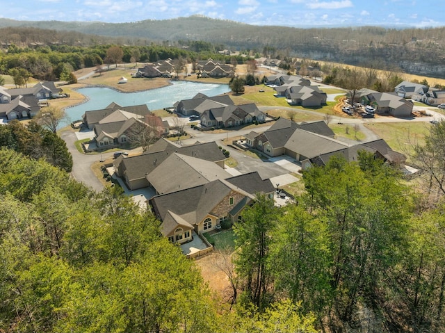 aerial view with a residential view