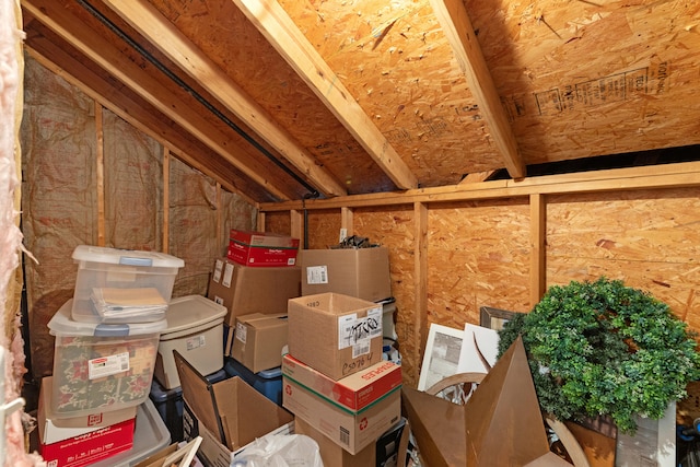 view of unfinished attic