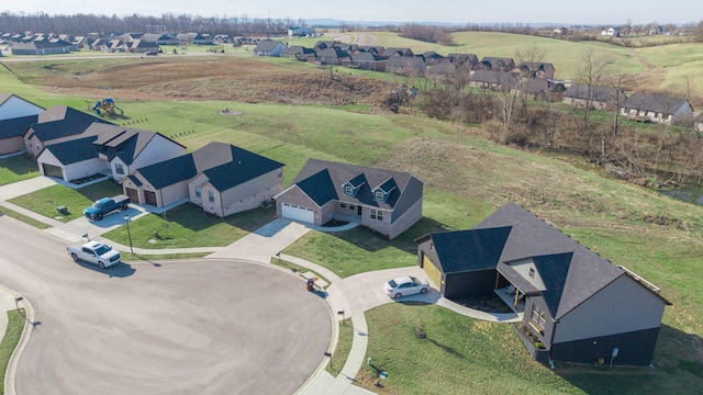 aerial view featuring a residential view