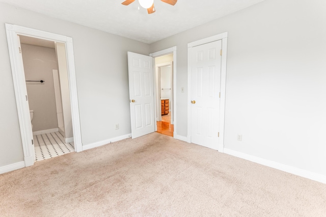 1276 Garland Rd, Burnside, KY 42519 - unfurnished bedroom featuring carpet, ensuite bath, and ceiling fan