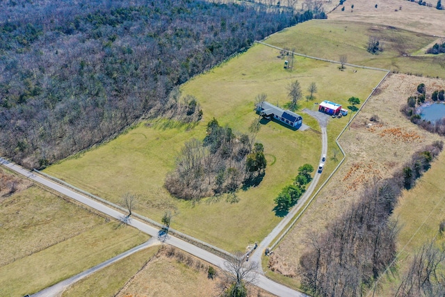 bird's eye view featuring a rural view