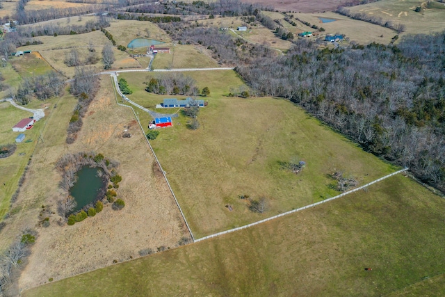 aerial view with a rural view