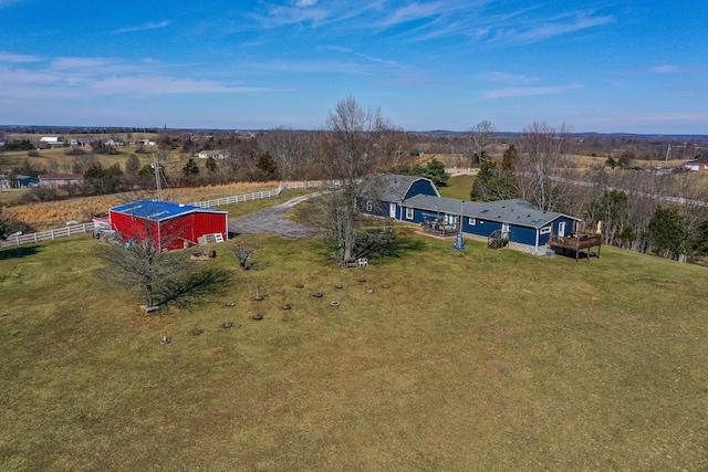 drone / aerial view featuring a rural view