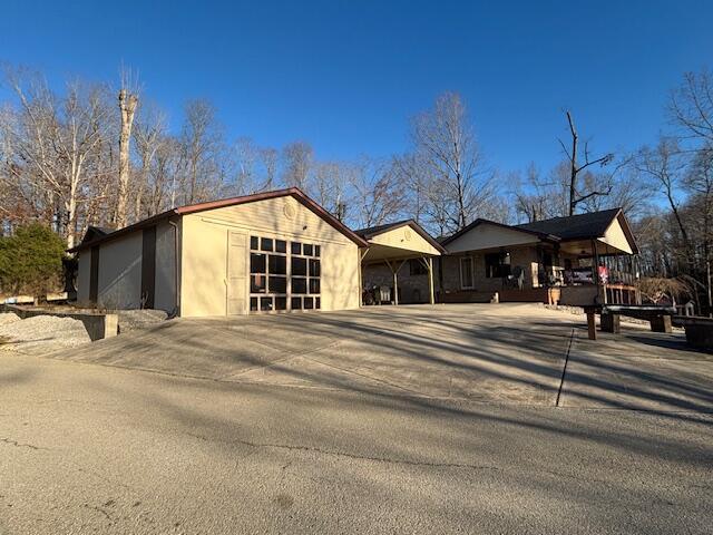 exterior space featuring a garage