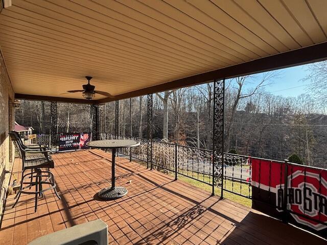 view of patio / terrace featuring a ceiling fan