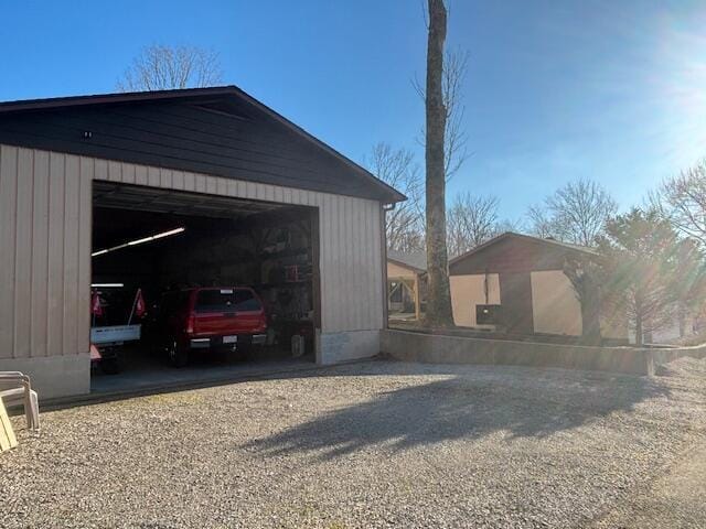 view of garage