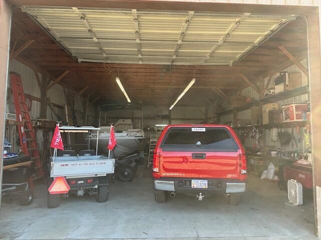 garage with a carport