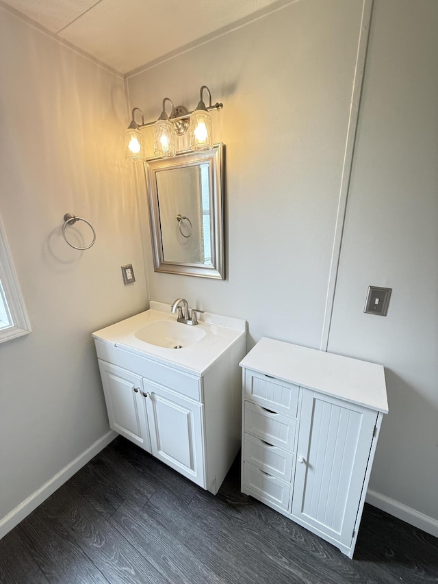 71 Pike St, Brodhead, KY 40409 - bathroom featuring wood finished floors, vanity, and baseboards