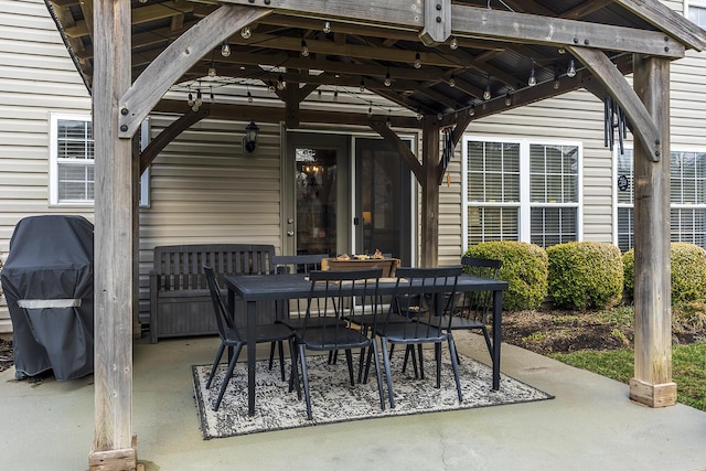 view of patio / terrace featuring outdoor dining space and area for grilling