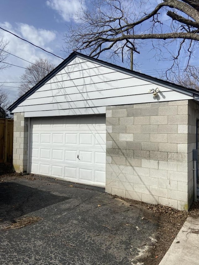 garage with driveway