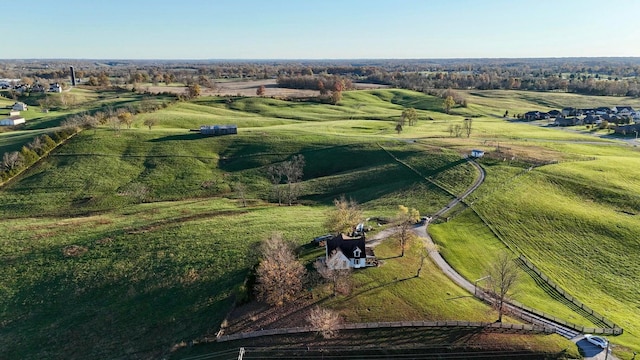 bird's eye view with a rural view