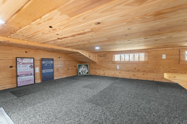 1758 Virden Ridge Rd, Clay City, KY 40312 - bonus room with carpet floors, lofted ceiling, wood ceiling, and wood walls
