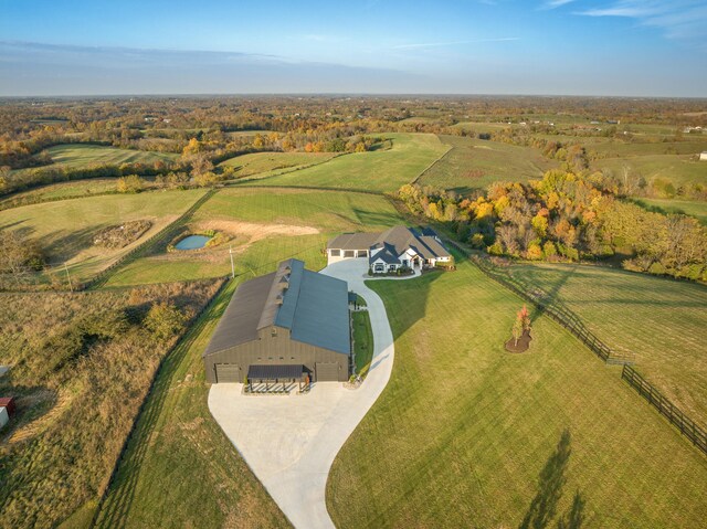 drone / aerial view featuring a rural view