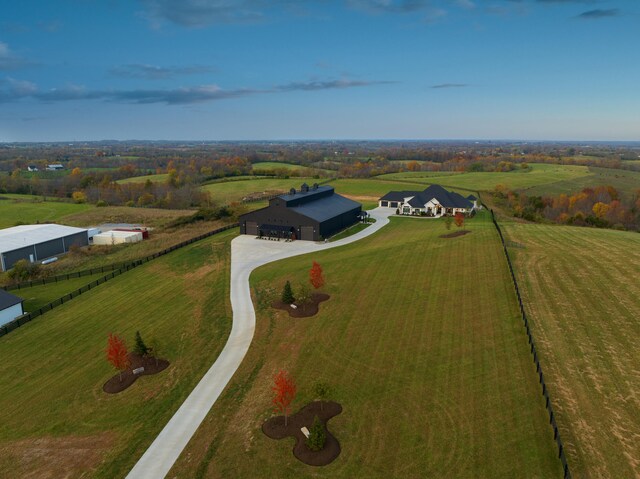 bird's eye view featuring a rural view